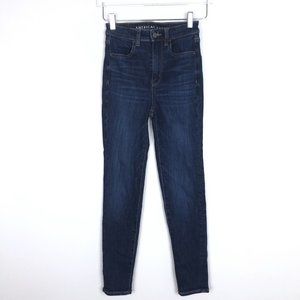 American Eagle Highest Rise Jegging Crop Next Level Stretch Skinny 00 Regular